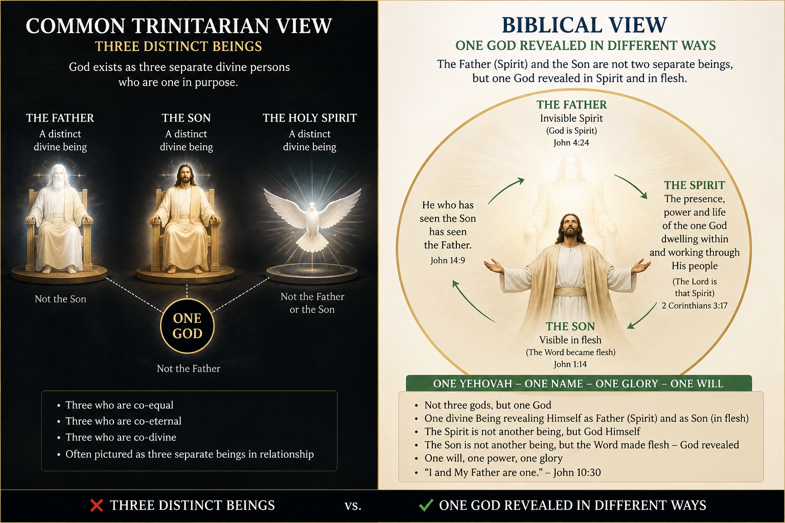 Trinitarian vs Biblical view infographic